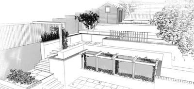 Rear Garden North Finchley, UK